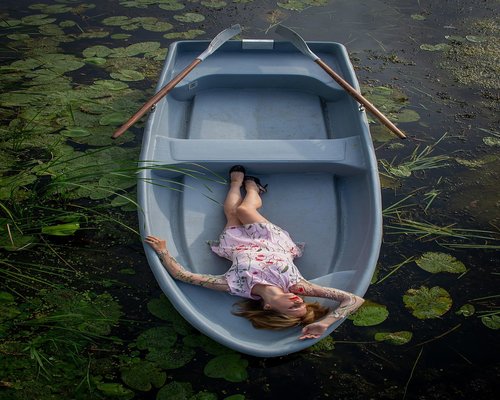 Woman stretching gently in a park